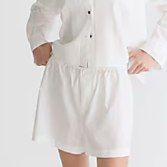 J.Crew White Poplin Boxer NWOT - Picture 2 of 9